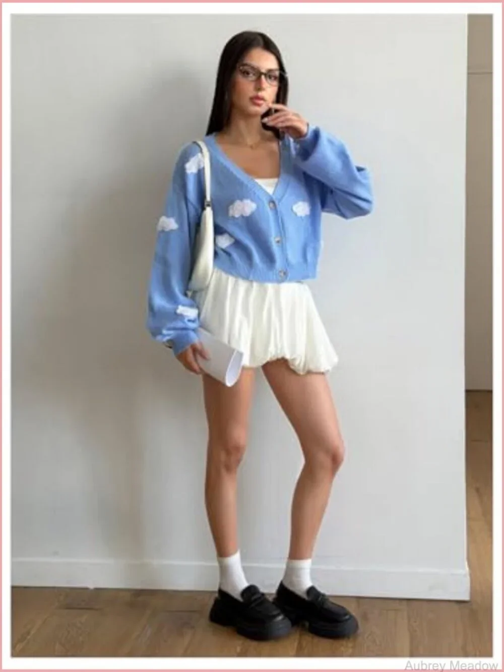 Women's V-Neck Long Sleeve Crop Cardigan